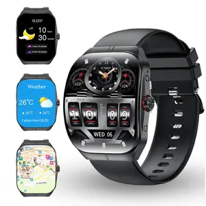 Valdus HK80 Curved Surface Smartwatch 2.2-inch HD Touch Screen Call Function 100+ Sports Modes IP67 Waterproof for Android iPhone Devices Black Wristwatch Recording Tracker Wearable Man Monitor Workout Smartphone