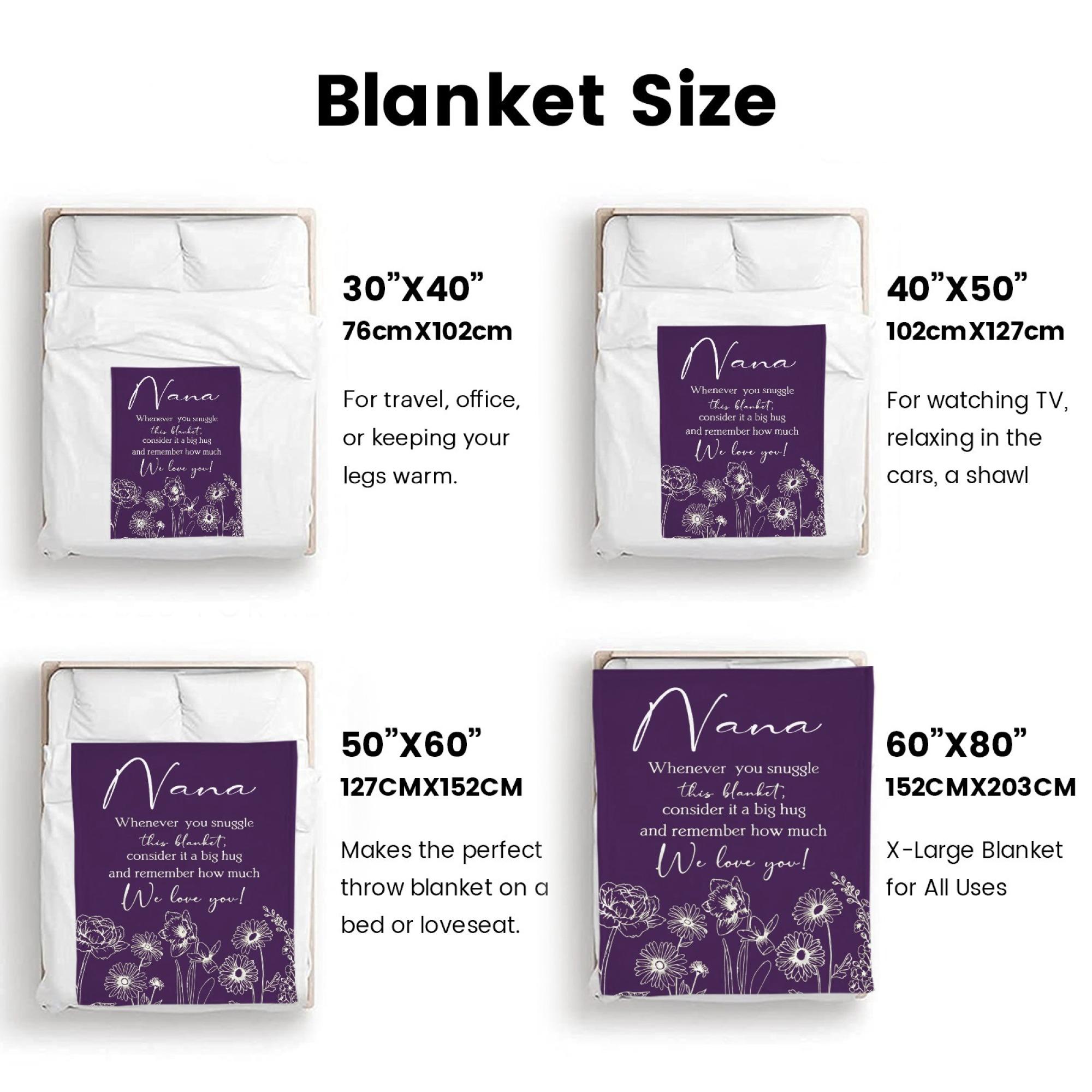 Nana Gifts, Birthday Gifts for Nana, Best Nanas Ever Gift Ideas, Birthday Presents for Grandma from Grandkids, Presents for Grandma Gigi Mimi Granny from Granddaughter 60"X50" Throw cooling Blanket