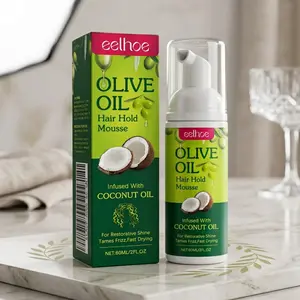Olive Oil Hair Styling Mousse, Natural Ingredients, Moisturizing Curl Define, Long-Lasting Anti-Frizz, No Alcohol, Not Flammable