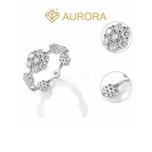 【#235 Elowen】Moissanite rings Band with 925 Sterling Silver Anniversary Auspicious Wedding Engagement Jewelry Synthetic Moissanite