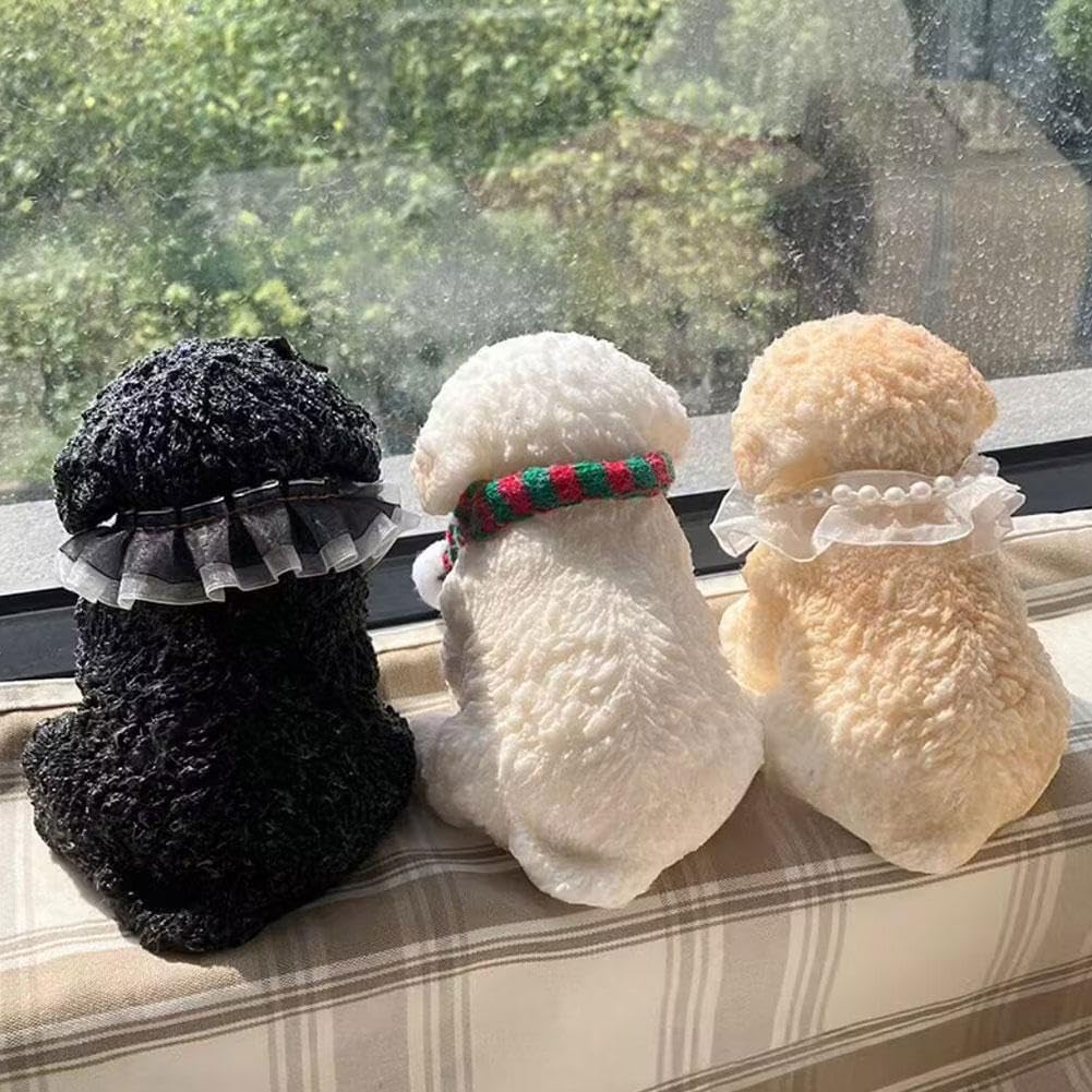 Cute Flocked Puppy Desk Buddy  2026 Viral Teddy Dog Squishy Toy, Super Soft Emotional Support Squeeze Toy, Perfect Birthday Gift