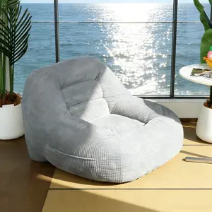 [Bellemave]Corduroy Fabric Beanbag Couch for Living Room, Bedroom & Dorm, Cozy Fluffy Cloud Mini Couch