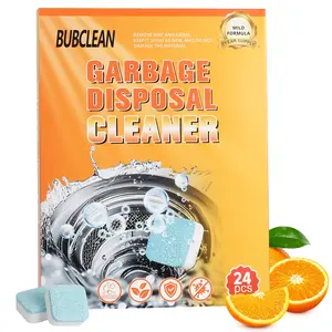 BUBCLEAN Powerful Garbage Disposal Cleaner & Deodorizer Tablets 24 Pack with Fresh Citrus Scent, Easy Monthly Foaming Cleaner for All Disposal Brands 1 Year Supply