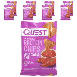 Quest Nutrition Tortilla Style Protein Chips, Spicy Sweet Chili, 8 Bags, 1.1 oz (32 g) Each