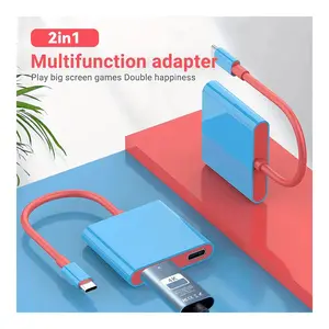 Portable TV Docking Station Compatible for Switch Support 4K HDTV Type C Port USB Port Adapter TV Docking Station Dock Adapter for Switch/Switch/OLED(NO SUPPORT SWITCH 2)
