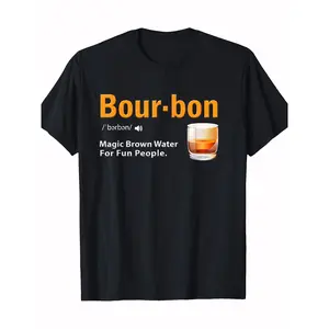 Whiskey Bourbon Definition Magic Brown Water Kentucky T-Shirt 100%cotton -