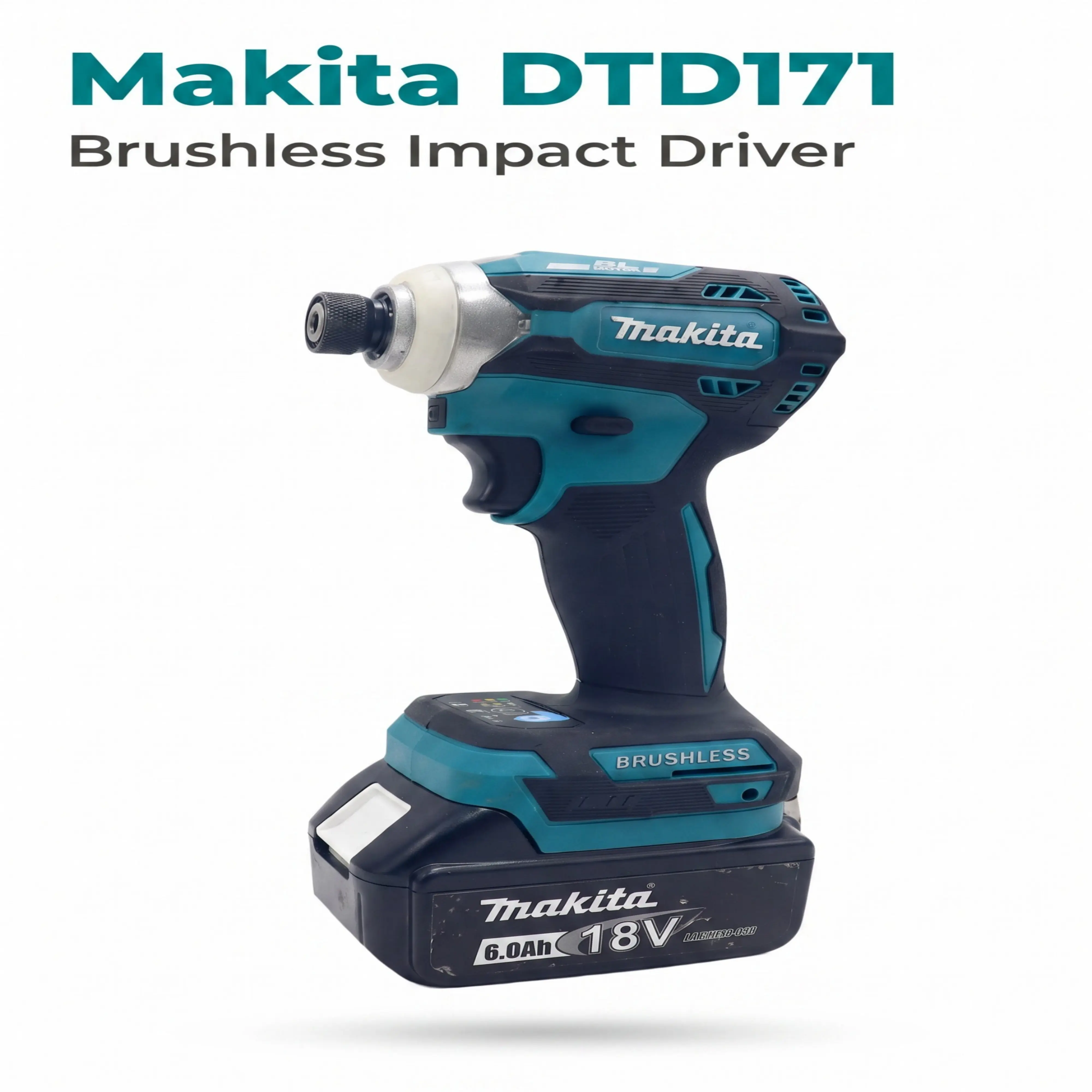 Makita 1/4in Hex Impact Driver (DTD171 Model) - 36Nm Torque, Ideal for Cabinet Hardware Installation, Furniture Assembly flexvolt lithium-ion charger rapid max xr brushless impact wrench work mechanical concrete drilling power high tool construction light