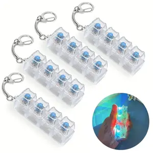 Keyboard Fidget Toys for Adult, Cat Shape Fingertip Clicker Keyboard Fidget Keychain with LED Lights, 4-in-1 Loud Stress Relief Fidget Keyboard for Anxiety Decompression, Keychain Decorations, St. Patrick's Day Gifts Easter Sunday Gifts Mother's Day Gift