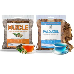 VIRAL 2 Pack Bundle -  Muicle Tea + Palo Azul Tea - 5 oz (141g Each) -  Te Sangre De Cristo + Kidney Wood - 100% Natural, Vegan, Non-GMO:, Infusiones Naturales, Caffeine-Free Loose Leaf Tree - Traditional