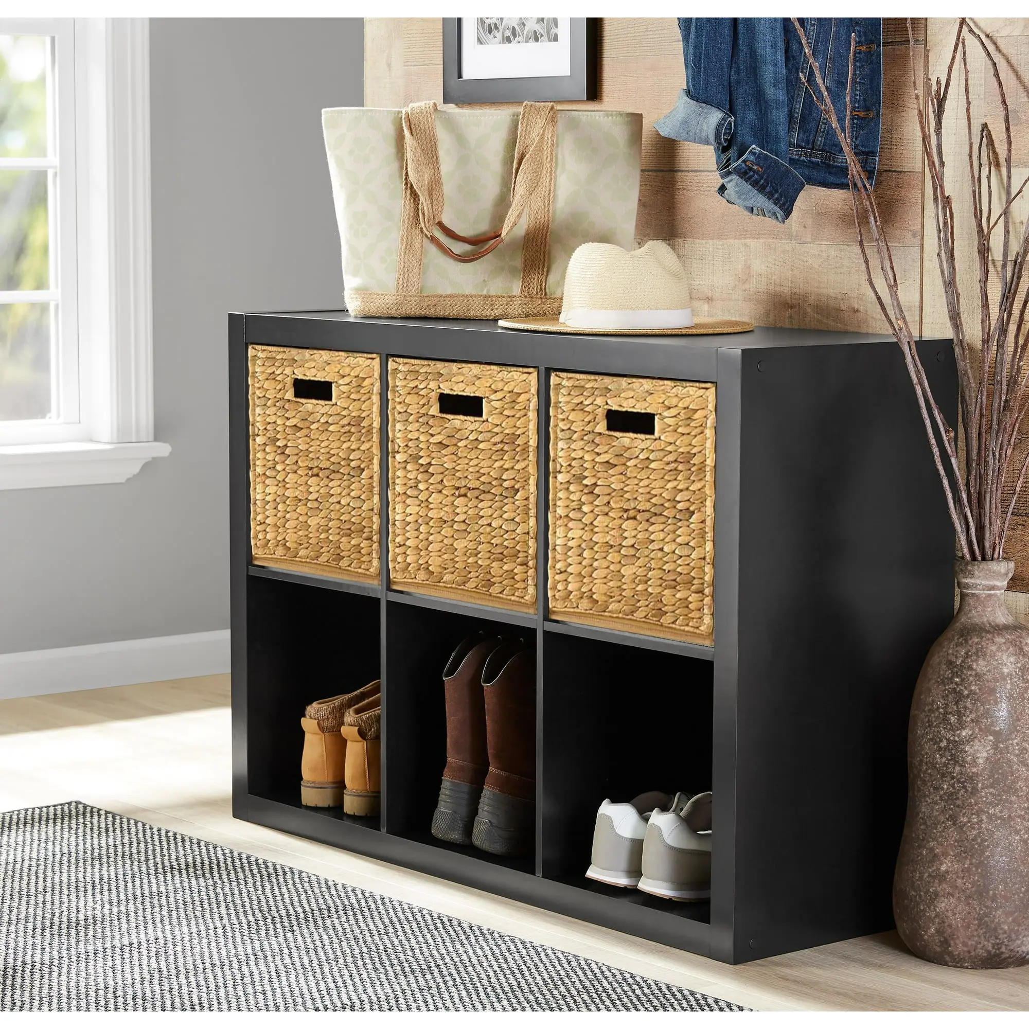 Better Homes & Gardens 6 Cube Storage Organizer Bookcase 6-Cubby Shelf Storage Unit for Living Room, Bedroom, Office & Closet Organization
