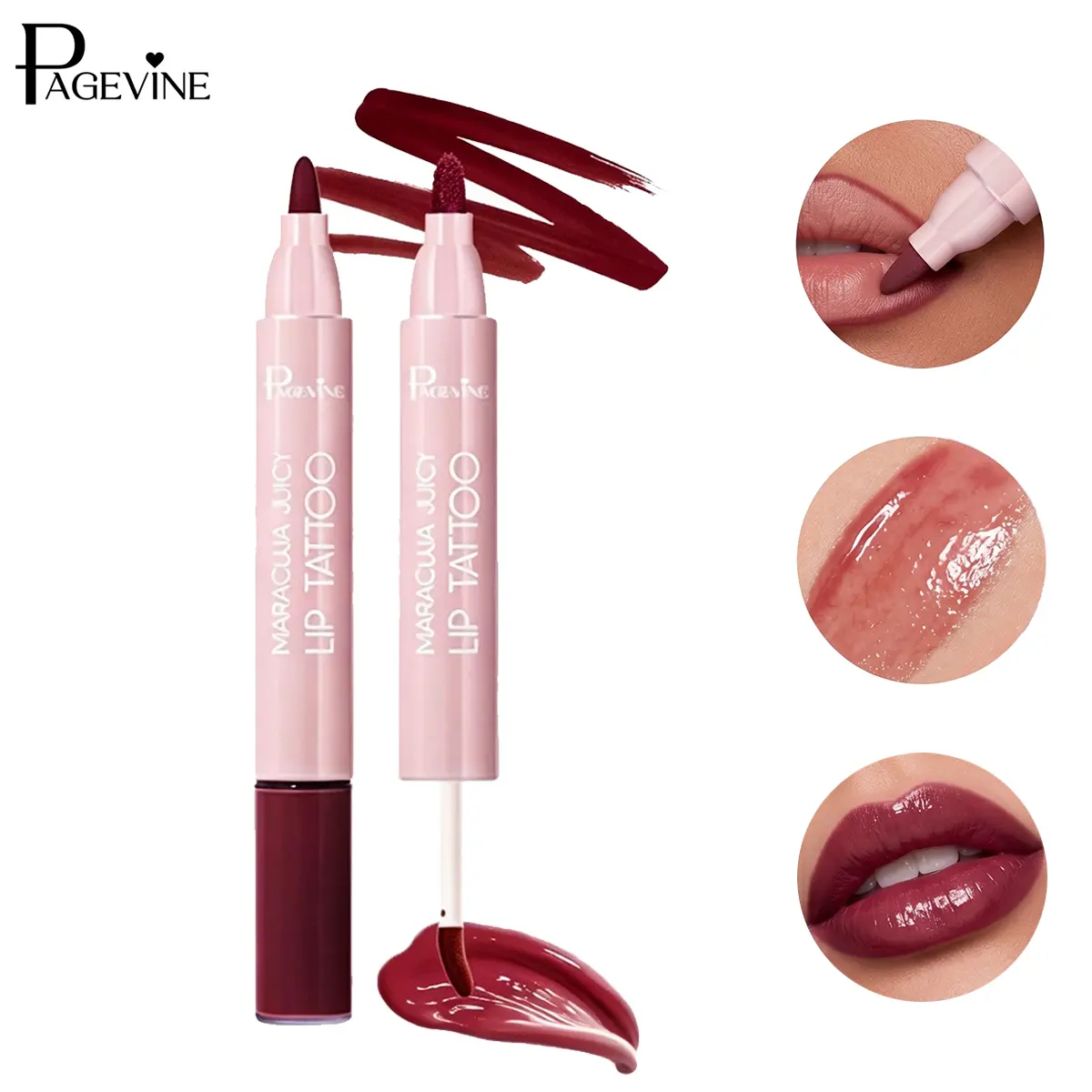 Dual End Lip Liner and Liquid Gloss Pen, 3 in 1 Matte Lip Crayon with Mirror Shine Gloss Finish, Hydrating Plumping Lip Color, Smooth Long Lasting Non Sticky Formula for Daily Makeup.