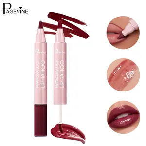 Dual End Lip Liner and Liquid Gloss Pen, 3 in 1 Matte Lip Crayon with Mirror Shine Gloss Finish, Hydrating Plumping Lip Color, Smooth Long Lasting Non Sticky Formula for Daily Makeup.