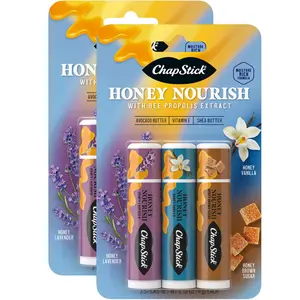 ChapStick Honey Nourish Variety 3-Packs (2 Count) – Honey Lavender, Honey Vanilla, and Honey Brown Sugar, Stocking Stuffers, .15 Oz Ea