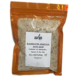 Blockbuster Spiritual Bath Soak - Organic Ingredients for Cleansing Toxic Energies & Debris - All Natural Hex Remover & Road Opener Body Care Cleanser Clear