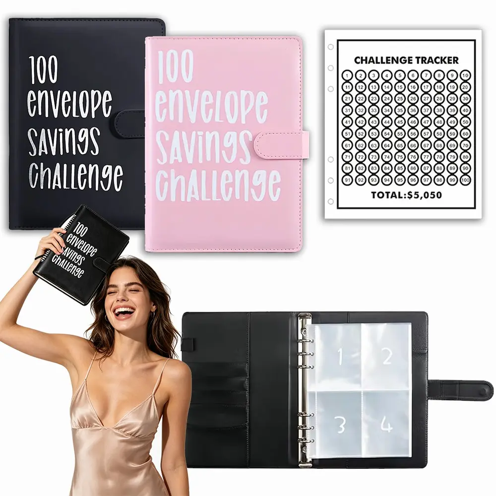 100 Envelopes Decade Long Compound Savings Challenge, Multi Year Compound Fund Budget Binder, Grow Decade Long Savings With Cash Envelope Pouches, Secure $5050 Decade Compound Saving Milestone