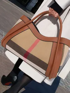 New 2026 Stylish Casual Large-Capacity Women's Bag, High-End Plaid Bohemian Handbag with Small Clutch Bag Included, Fashionable and Practical