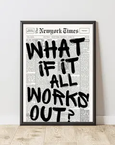 [SALE UP TO 50% + FREE SHIP] What if it all works out Motivational Wall Art Print  Modern Typography Poster