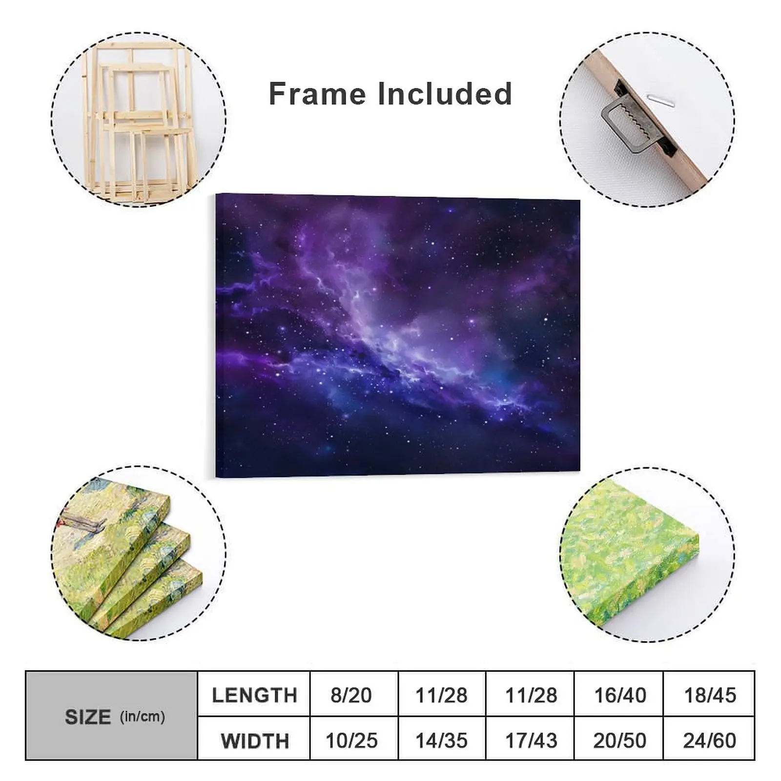 Galaxy Outer Space Posters Wall Art Prints Purple Blue Nebula Stars Fantasy Starry Canvas Posters Home Wall Art Family Bedroom Office Decor Aesthetic Festival Gift