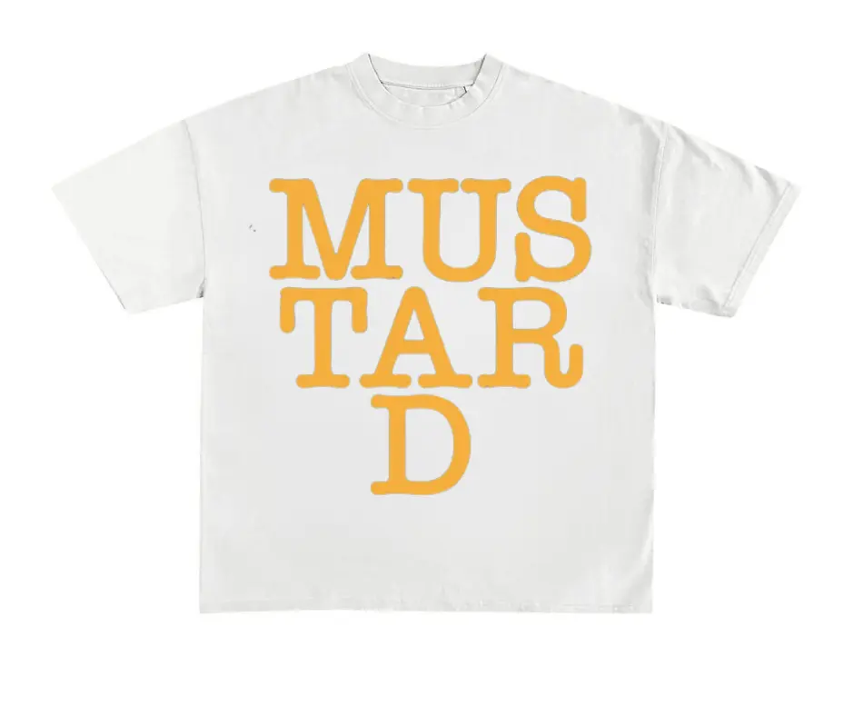 Mustard Text Tee T-Shirt Menswear Womenswear