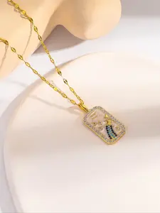 Zodiac Themed Pendant Necklace, Astrology Pendant, Fashion Jewelry for Party, Daily Clothing Decor, Trendy All-match & Exquisite Jewelry for Birthday Gift, Dainty Necklace