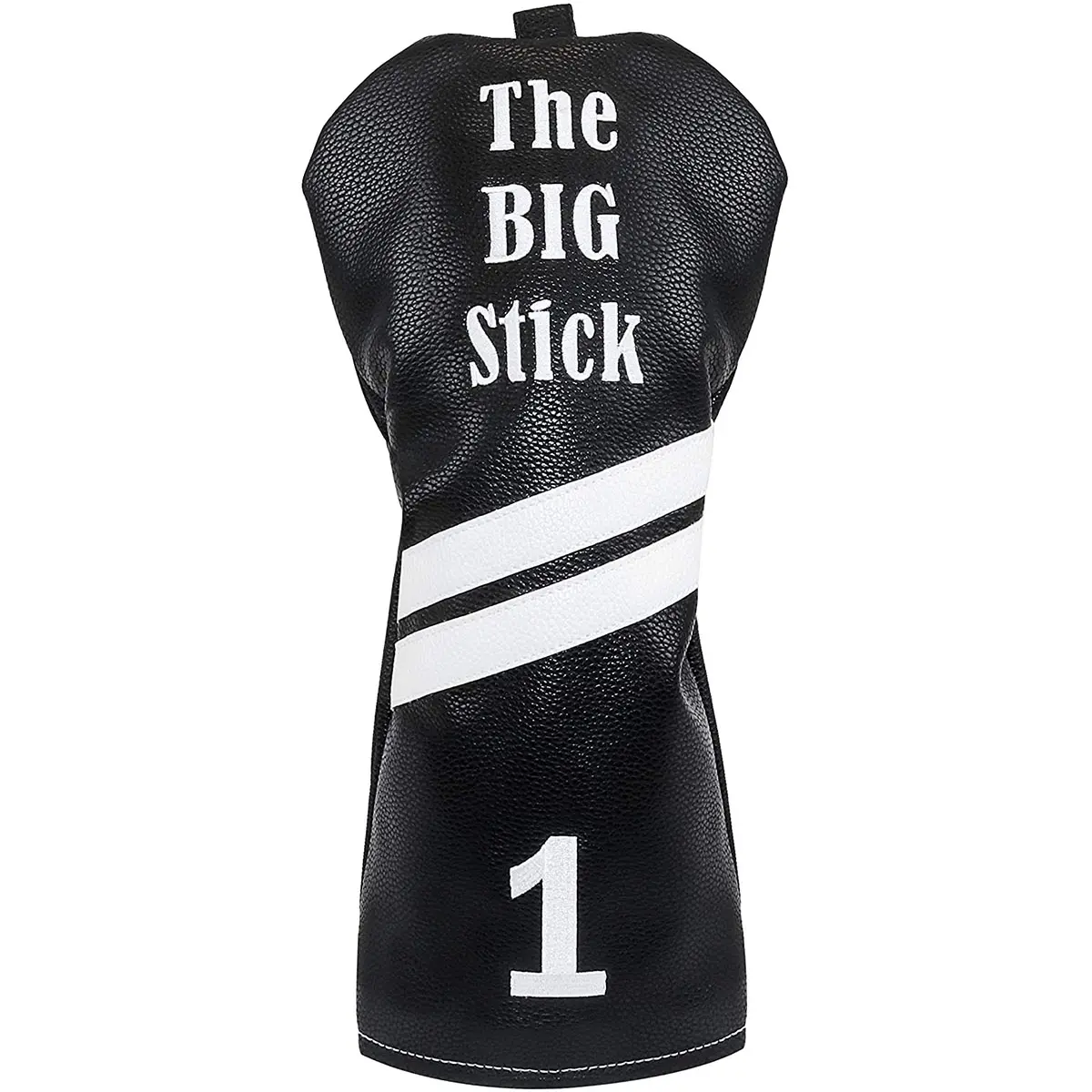 IZZO "The Big Stick" Golf Club Leather Driver Headcover - Black, Golf Gear with PU Leather, Protection & Stylish Design, Style, Driver Cover, Custom Stitching