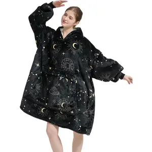 Hoodie Wearable Blanket Sweatshirt Comfortable Sherpa Lining Warm Blanket Hoodie