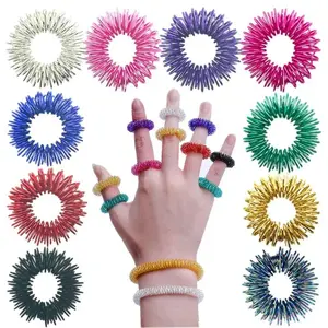 Premium Acupressure Ring Refined Steel Finger Massage Rings Springs Mini Anti Stress Rings Relaxation Fingers
