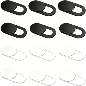 12-Pack Ultra Slim Webcam Cover – Privacy Protection for Laptop, MacBook Pro, iMac & Smartphone – Strong Adhesive, 6 White + 6 Black