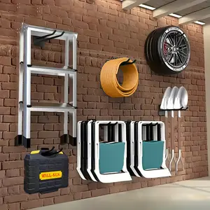 Garage Hook, Wall-Mounted, Storage Hooks, Wall Mountable, //blue, Easy Installation, Holds Shovels, Farm Tools, Ropes, Ladders, Electric Tools, Shop Wall Organizer