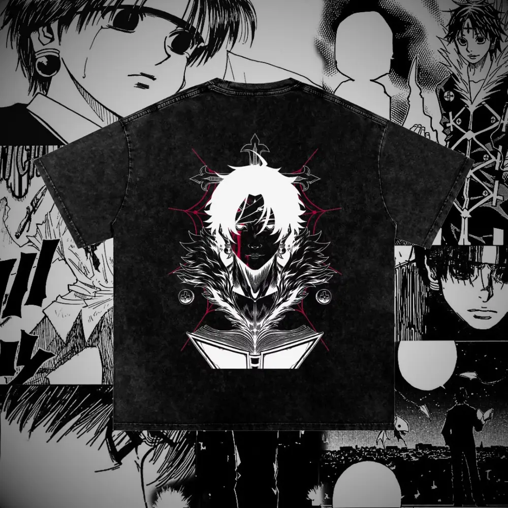 Chrollo Lucilfer Spider Vintage Washed Heavyweight Graphic Shirt