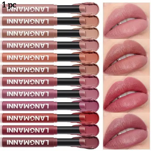 Long Lasting Matte Moisturizing Beeswax Lipstick, Hydrating, Glossy Waterproof Non-stick Cup Lip Gloss, Suitable for All Occasions Lip Makeup, Girls and Women Makeup Accessories, Cosmetic, Lip Product