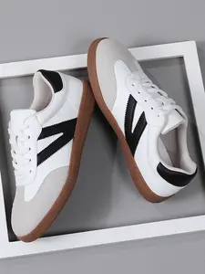 Men's Daily Casual Sport Shoes Sneaker, Comfortable Breathable Laces, Lace Up Sneaker, PU Leather, Medium Width, All Seasons, Less Than Ankle Height