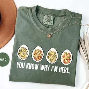 You Know Why I'm Here Shirt, Thanksgiving Deviled Eggs Shirt, Fall Shirt, Thankful Shirt, Thanksgiving Gift, Thanksgiving Sweater