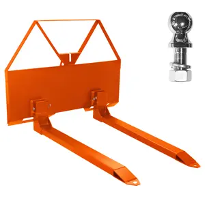 46" Pin-On Pallet Forks Attachment for Tractors and Loaders, 2600 lbs Capacity, Hitch Ball Hole - Durable Quick Attach Skid Steer for Cargo Handling