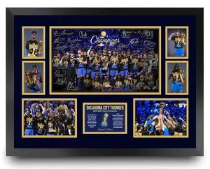 OKLAHOMA CITY THUNDER 2025 NBA CHAMPIONS No No Framed LTD EDITION MEMORABILIA