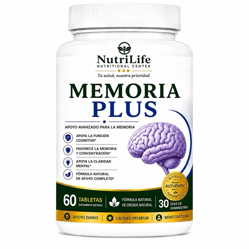Natural Buena Memoria Herbal Supplement - Healthcare Support for Total Focus, Clear Mind, Forgetfulness Prevention 60 Tablets.