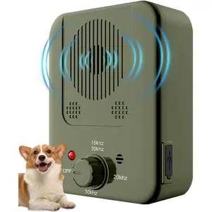Anti Barking Dog Device with 3 Modes Ultrasonic Deterrent for Indoor & Outdoor Use Safe and Humane Dog Silencer Green