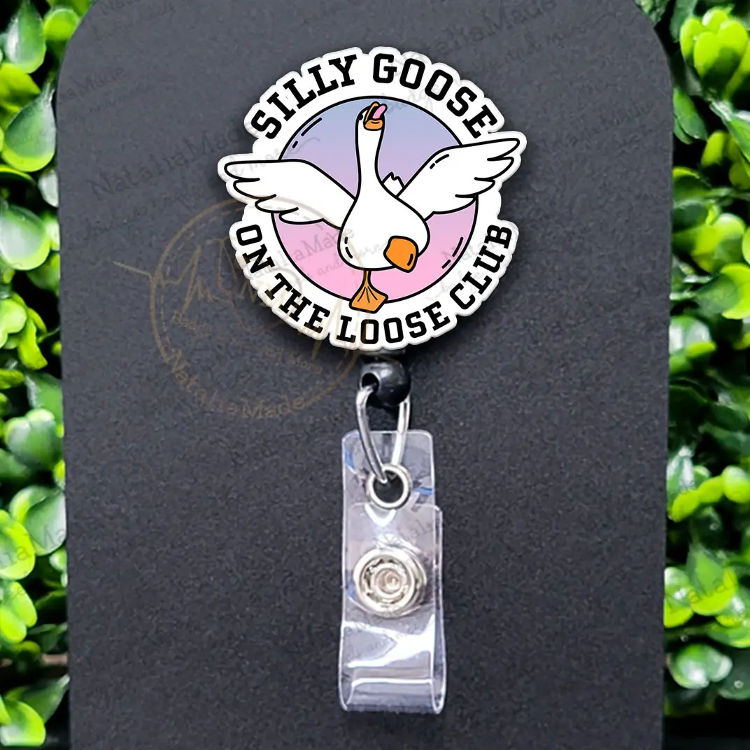 Silly Goose Acrylic Retractable Badge Reel
