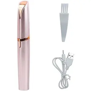 USB Rechargeable Portable Electric Eyebrow Trimmer Pen for Women,Painless Precision Eyebrow Hair Remover, Safe Eyebrow Shaver Razor Tool for face Leg Lip Armpit Hand(Rose Gold)