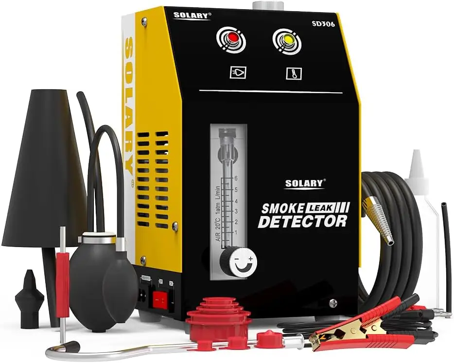 SOLARY SD306 Shop-Grade EVAP Smoke Tester – 12V Leak Detection Unit with Built-in Pump & Pressure Gauge (No Smoke Oil)