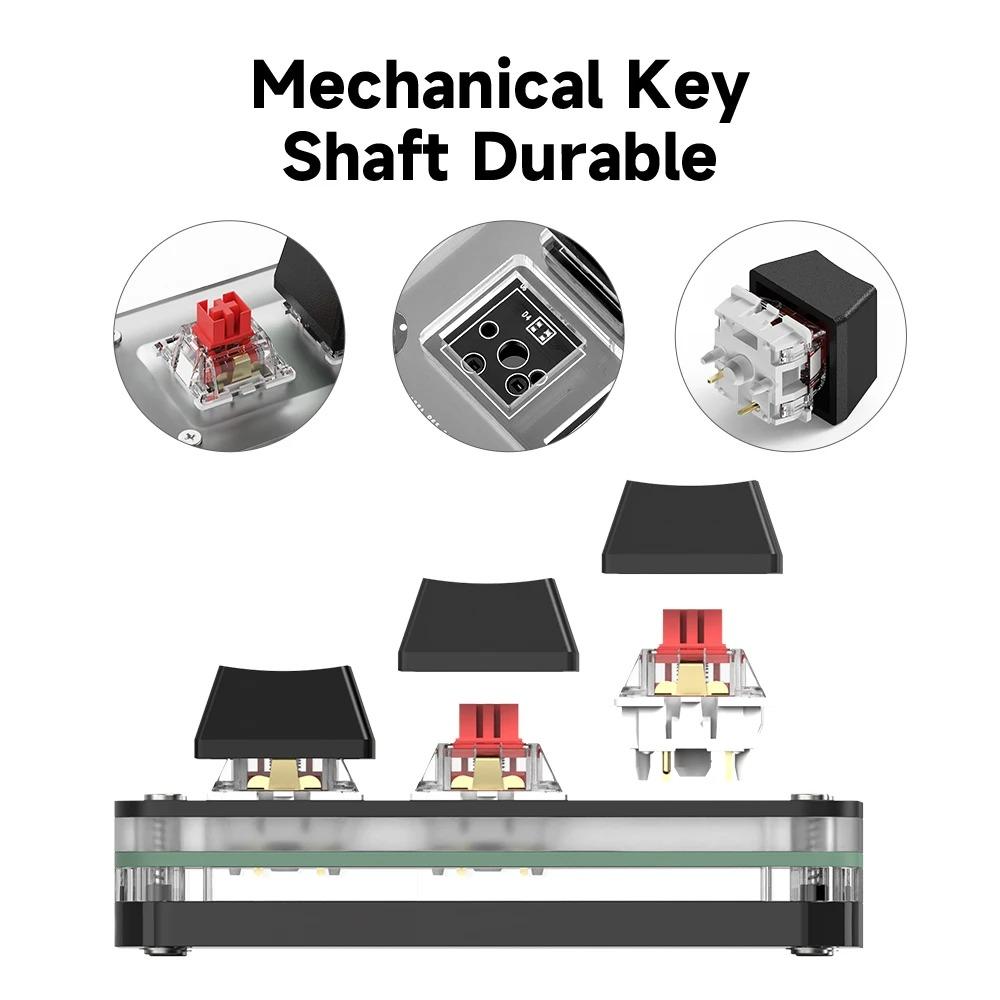 RGB 3 Keys Macro Programming Mini Keyboard for Photoshop Gaming Hotswap Programming Keypad Copy Paste Mini Button Macropad