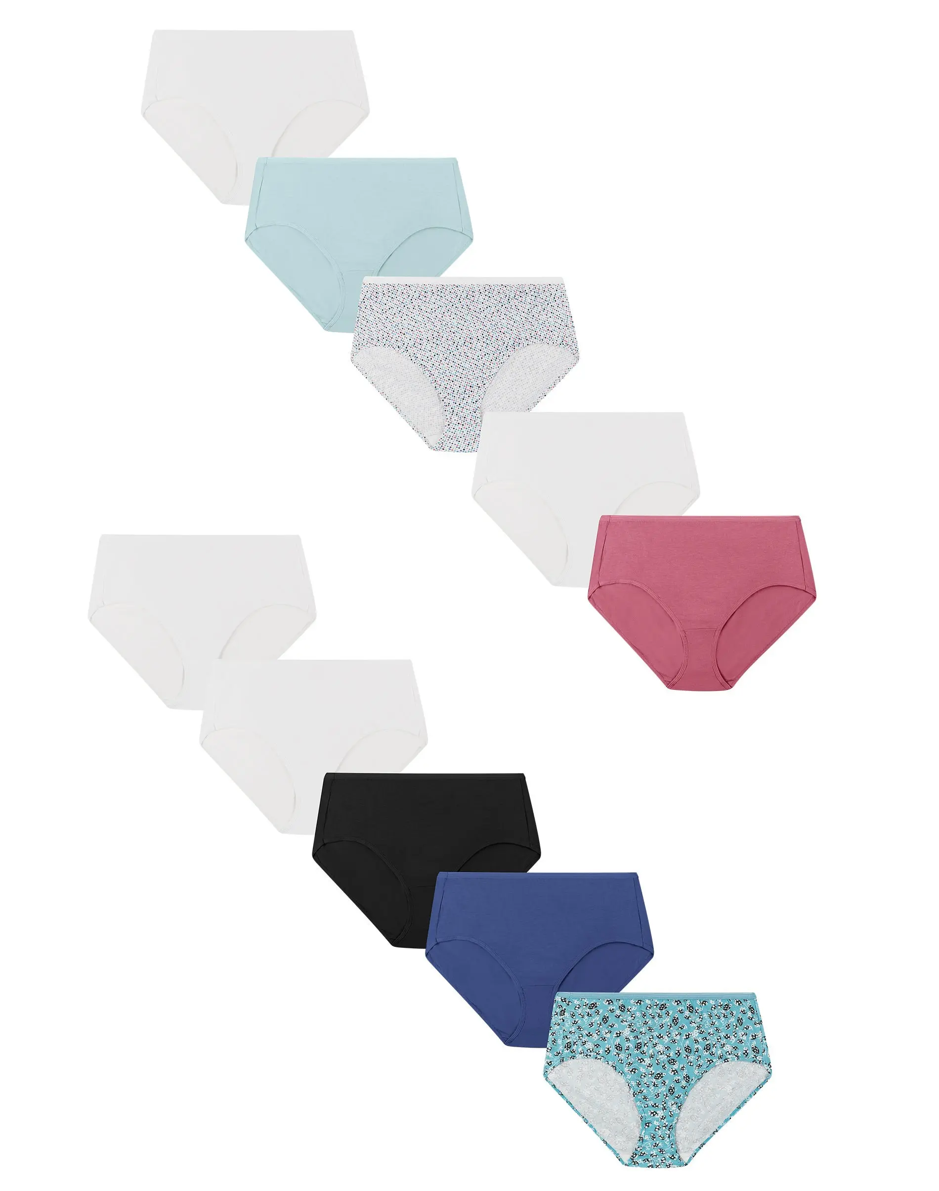 Hanes Just My Size Women's Cotton Brief Underwear Assorted 10-pack (plus ) Multi Pack Comfortable Fit Soft Stretch Fabric Breathable 1610px
