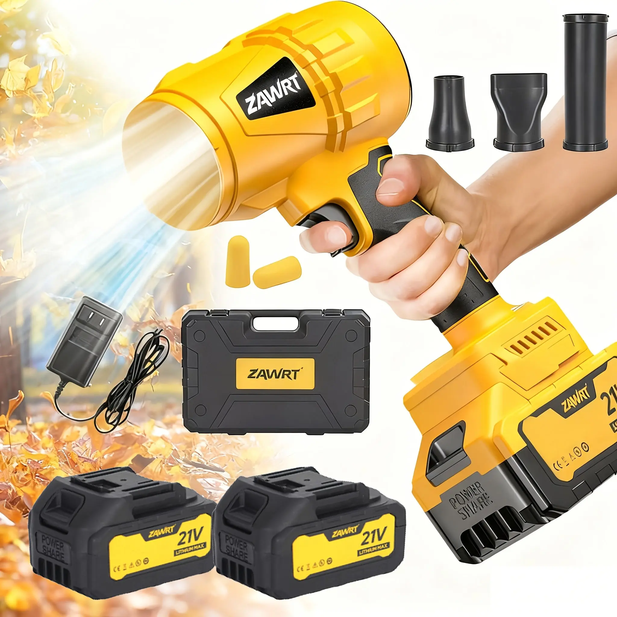 30,000 RPM Cordless Turbo Jet Blower – High-Pressure Car Dryer & Leaf Blower