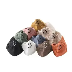 Happy Expression Ankle Socks Women Soft Cotton Invisible Socks With Smile Design Lightweight Breathable for Work School Sports Yoga Daily Wear Elastic Compression SocksGift