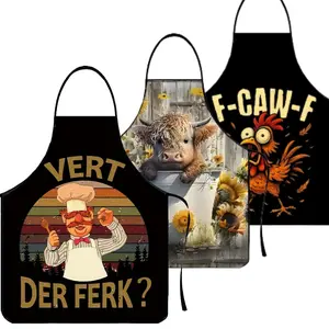 Sweden Chef Pattern Apron, 1 Count  Polyester Kitchen Apron for Cooking, Novelty Cooking Aprons, Christmas Gift, Winter Apron for Women,Nails Design Tool,Nails Art,Nails Design,Nails Emoji,Nails First,Nails Ideas