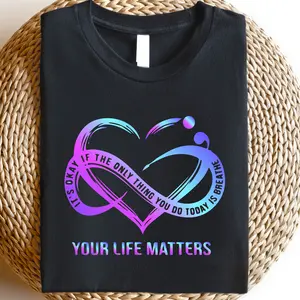 Suicide Prevention Awareness T-shirt, It's Okay If The Only Thing You Do Today Is Breathe Shirt, Therapist Cute Gift, Mental Health Awareness Tee, Psychologist T-shirt, Motivational Shirt, Therapist Tee