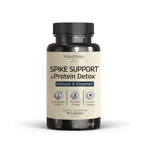 Spike Protein Detox - Curcumin 1000 mg, Bromelain 500 mg, Nattokinase 2000 FU - Enzyme Complex for Detox & Protein Balance, Ultimate Spike Support Supplement - 90 Capsules