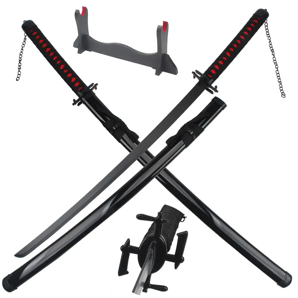 ELERVINO Authentic Bleach Cosplay Fantasy Sword (41in) - Toy Sword with Wooden Holder Stand for Anime Fans (12+), Halloween Prop, Christmas Gift, Collectibles, Swords
