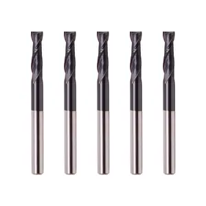 LU&MN Carbide Square End Mill-2 Flute 1/8" 2T for Milling Alloy Steels, Hardened Steel, Metal & More - 5 Piece Set for DIYers & Professionals Tool Bit Cnc Machine Material Hardness