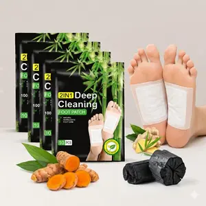 2-in-1 Deep Cleaning Foot Care Patches, 10 Pcs | Natural Turmeric & Bamboo Charcoal Relaxing Overnight Foot Patches for Daily Self-Care